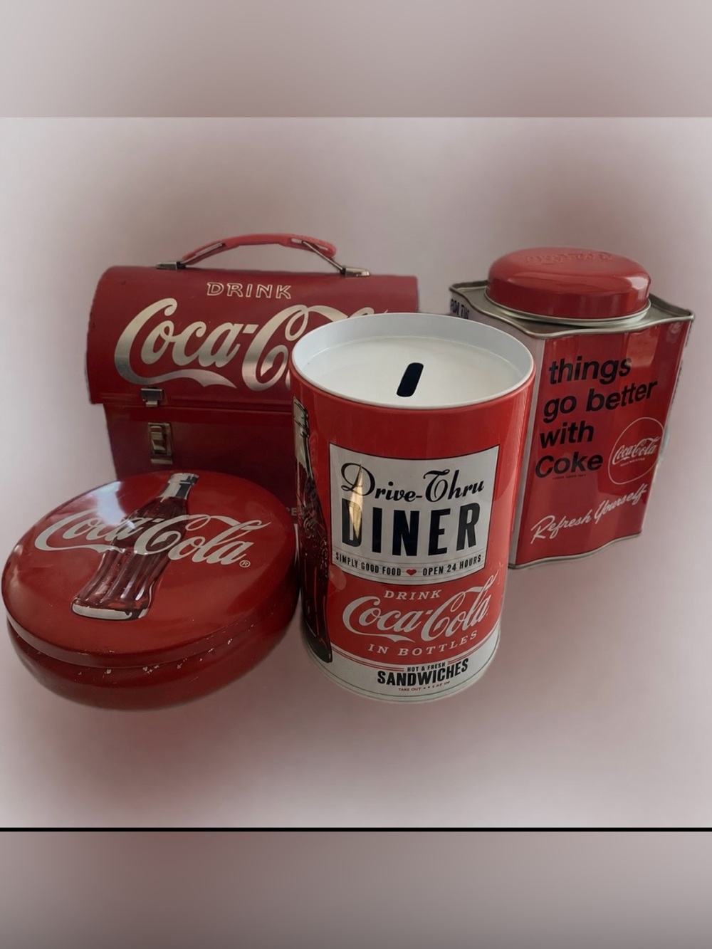 Coca Cola 4 Piece Tin Set.
